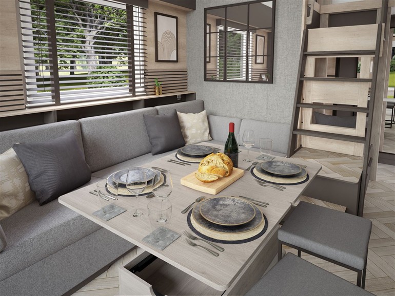 This is the living room at Woof Luxury Family Pod in Keswick