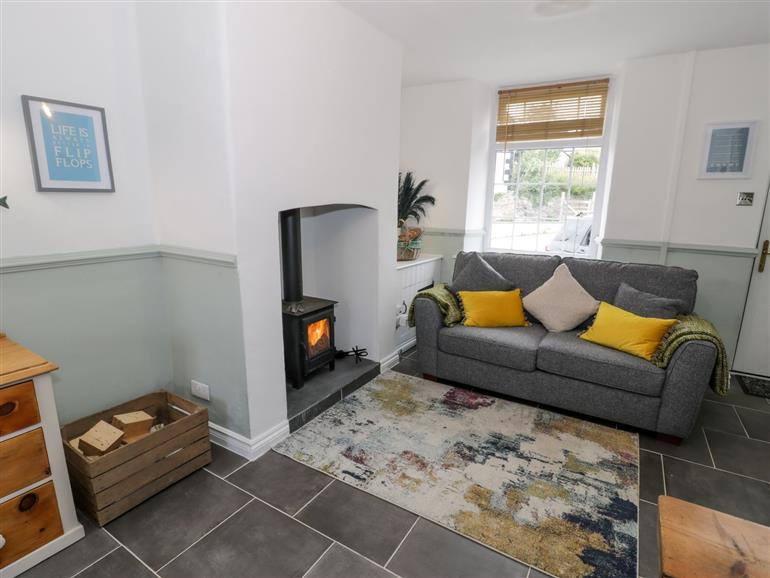 The living room at Y Bwthyn in Conwy