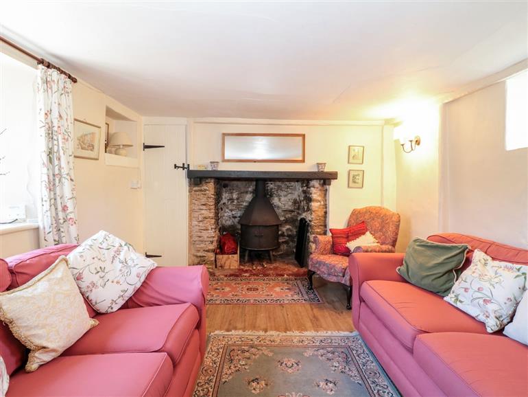 This is the living room at Yew Tree Cottage in Stoke Fleming