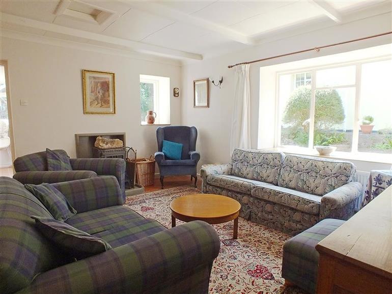 The living room at Yr Odyn in Llangrannog