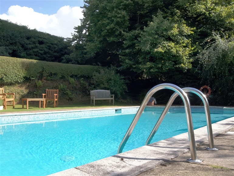 The swimming pool at The Coach House in Lydford